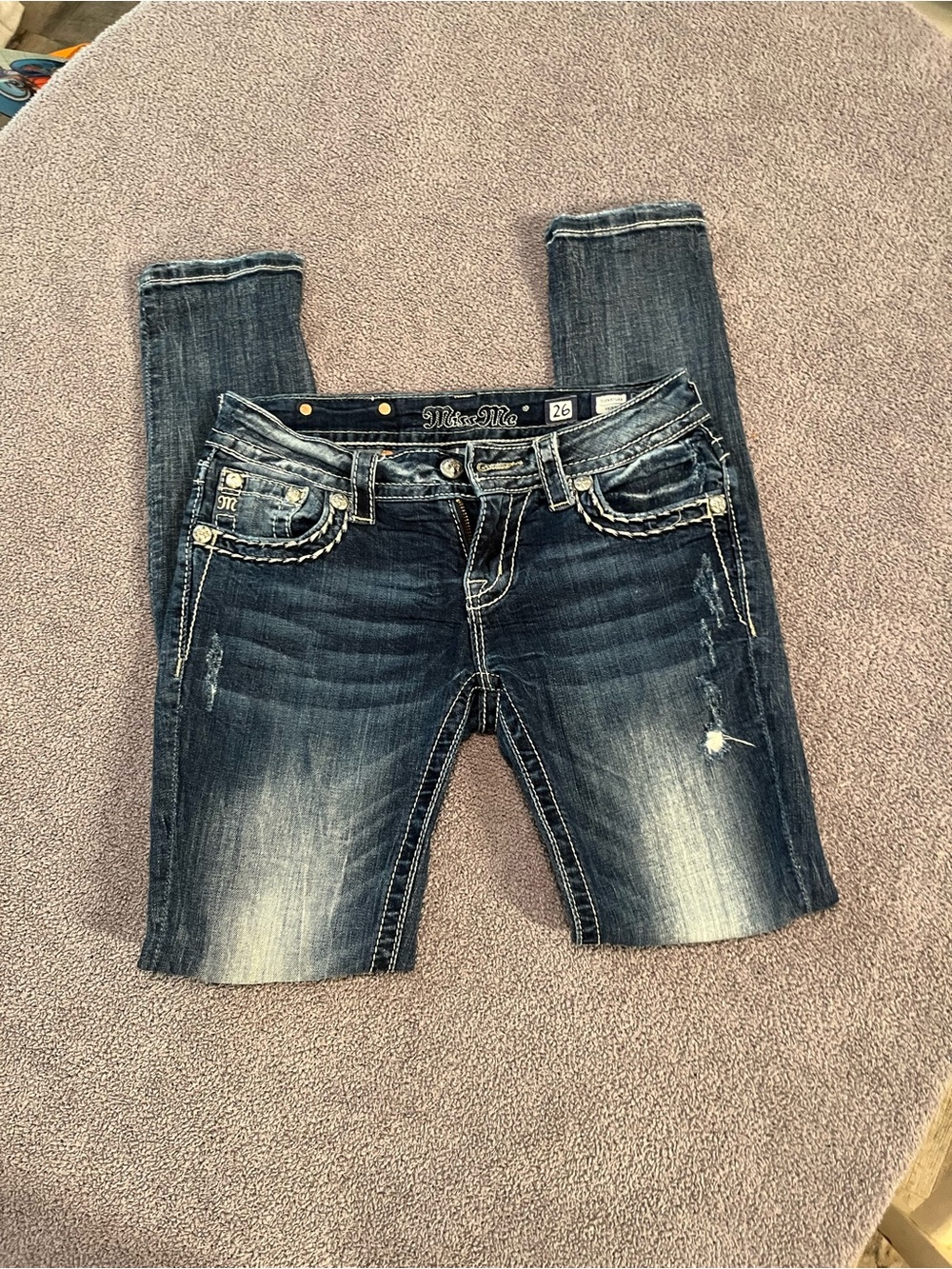 Miss Me Dark Blue Distressed Skinny Jeans